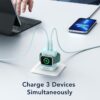 VRURC for Apple Watch Charger, Wireless Magnetic Portable iWatch Charger, PD 20W 3-in-1 Travel Essentials Fast Charging Block for iWatch Ultra/SE/10/9/8/7/6/5/4/3/2, iPhone 16/15/14/13,Android-Green - Image 5