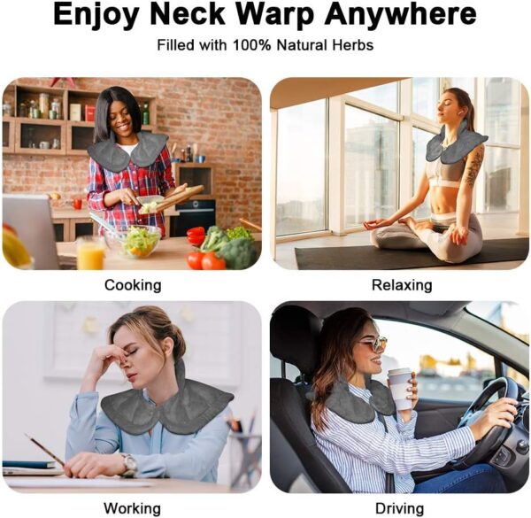 Microwavable Heated Neck Wrap Warmer and Shoulder Weighted Heating Pad Microwave for Hot and Cold Compress - Image 8