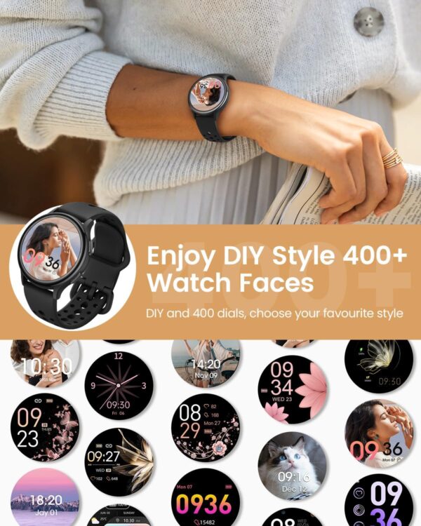 2025 Smart Watches for Men Women [Call/Answer] Android Phones & iPhone Compatible, Fitness Tracker Watches for Women Activity Trackers and SmartWatch Fitness Watch Heart Rate/Sleep/Sp02, 3 Watch Bands - Image 2