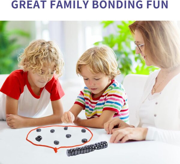 Magnetic Chess Game with Stones- Magnetic Magnet Game with String, Puzzle Strategy Games for Adults. (String) - Image 3