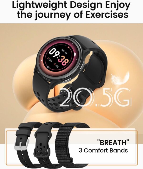 2025 Smart Watches for Men Women [Call/Answer] Android Phones & iPhone Compatible, Fitness Tracker Watches for Women Activity Trackers and SmartWatch Fitness Watch Heart Rate/Sleep/Sp02, 3 Watch Bands - Image 5