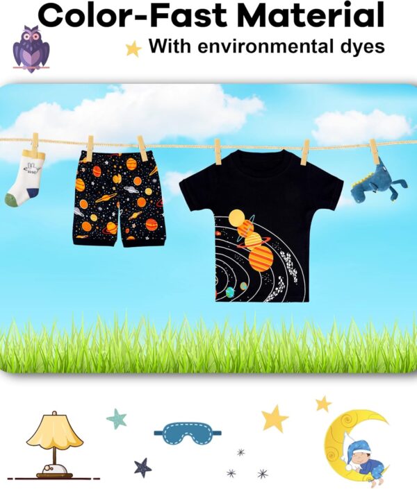 DAUGHTER QUEEN Boys Summer Pajamas Set 4 Pieces 100% Cotton Sleepwear Size 18 Months-12 Years - Image 7