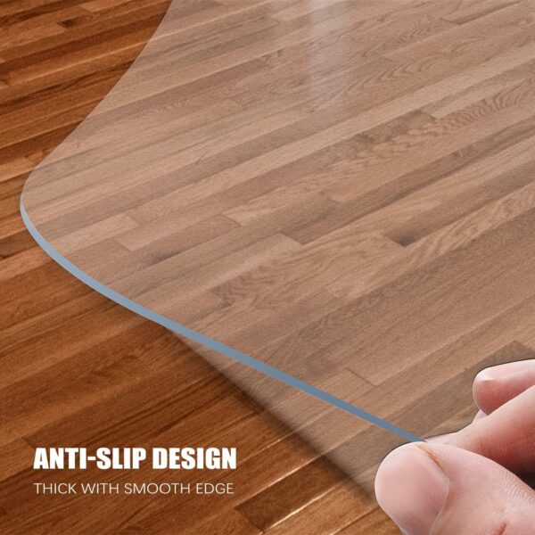 Kuyal Clear Chair mat for Hardwood Floor 30 x 48 inches Transparent Floor Mats Wood/Tile Protection Mat for Office & Home (30" X 48" Rectangle) - Image 5