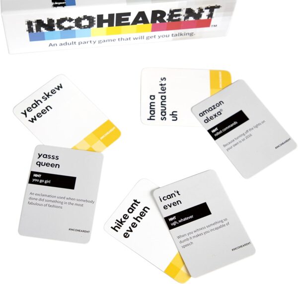 Incohearent, The Guess the Gibberish Party Game by Relatable, A Funny Card Game for Adults, Great for Bachelorette Party Games or Game Night Games, Includes 400 Cards, Instructions, and 1 Sand Timer - Image 11