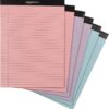 Amazon Basics Wide Ruled 8.5 x 11.75-Inch 50 Sheet Perforated Lined Writing Note Pads, Pack of 6, 300 Count, Multicolor