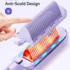 Wavytalk Hair Straightener Brush, Sleek Sweep Ionic Straightening Brush with 6 Temperature Adjust, Anti-Scald Ceramic Straightening Comb Fast Heating for Home Salon, Dual Voltage, Purple. - Image 4