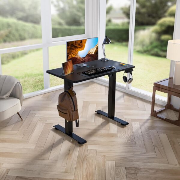 Kingant Standing Desk Height Adjustable Small Electric Stand Up Desks [35 x 20 Inch] - Ergonomic Sit Stand Desk Rising Desks for Home Office Computer Desk Stand Desk Workstation - Image 2