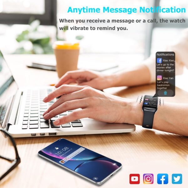 ENGERWALL Fitness Tracker Smart Watch for Women Men, 24/7 Heart Rate Sleep Monitor, Step Counter Step Tracker Watches with Android iOS, IP68 Waterproof Activity Tracker - Image 6