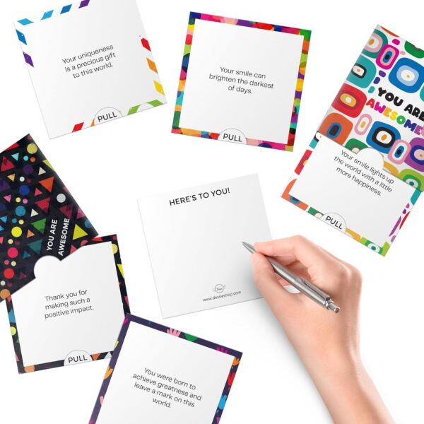 Dessie Awesome Mini Encouragement Cards - 40 Unique Cards w/Inspirational Messages, 2.5" x 2.5". Employee & Teacher Appreciation Gifts in Bulk - Image 4