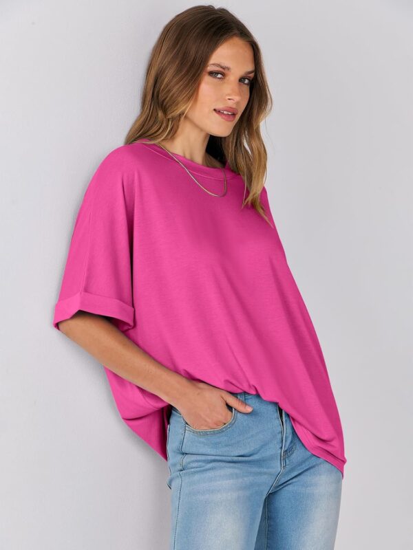 ANRABESS Womens Oversized T-Shirts Summer Casual Short Sleeve Crewneck Loose Fit Basic Tee Top - Image 7