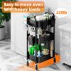 Simple Trending 3 Tier Metal Cart on Wheels, Heavy Duty Rolling Storage Cart with 3 Box and Hooks for Kitchen to Organize Books Snacks Tools, Black - Image 6