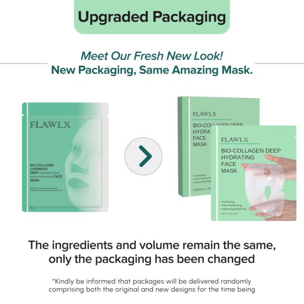 Bio-Collagen Real Deep Face Mask, Hydrating Overnight Hydrogel Mask, Pore Minimizing, Elasticity Boosting, With Natural Ingredients Facial Mask 45g (5-Pack) | TikTok Trend Items - Image 2