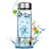 Hydrogen Water Bottle Generator, Portable Rechargeable aquahealth Hydrogen Water, Hydrogen Water Ionizer Machine, with SPE/PEM Technology, for Home Office Travel Fitness Drinking, Silver