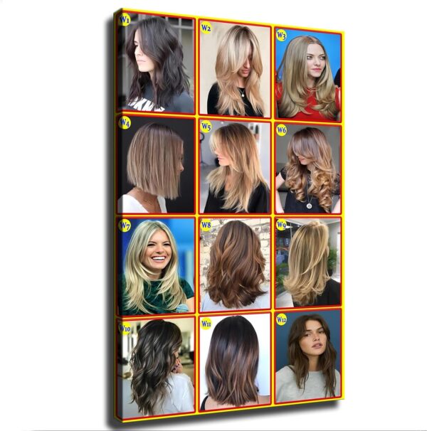 Barbershop Haircuts for Woman Art Poster Room Aesthetic Wall Art Canvas Decoration Home Decor Gifts (08×12inch Unframed)