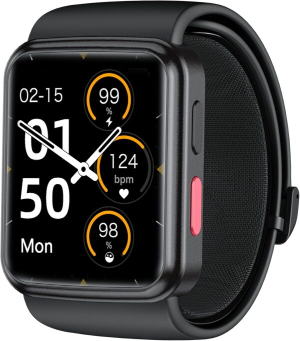 Smart Blood Pressure Monitor Watch with Inflatable Cuff- Accurate Health Tracking, Wrist BP Monitor, Blood Oxygen Monitoring and Heart Rate, Long Battery Life, Compatible with iOS and Android