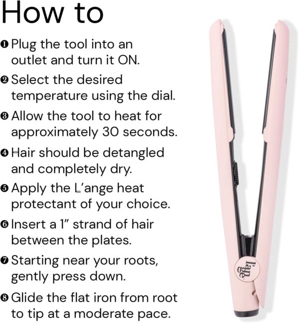 L'ANGE HAIR Le Ceramique 1-Pass Flat Iron Hair Straightener | Fast Heating Ceramic Flat Iron | Best Hot Tools Hair Straightening Iron to Lock in Moisture & Shine | Professional Hair Iron (Blush) - Image 3