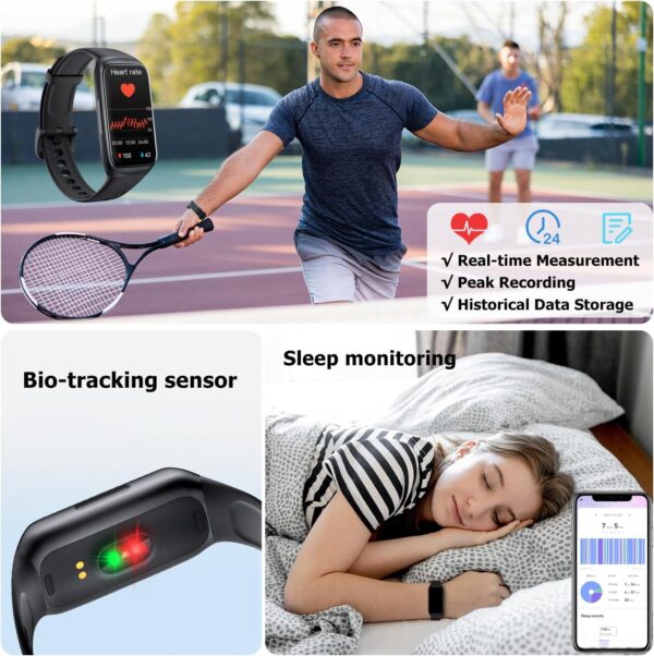 ENGERWALL Fitness Tracker Smart Watch for Women Men, 24/7 Heart Rate Sleep Monitor, Step Counter Step Tracker Watches with Android iOS, IP68 Waterproof Activity Tracker - Image 3
