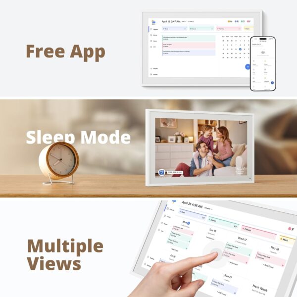 Dragon Touch 15.6" Digital Calendar Chore Chart – 1080P Full HD Interactive Touchscreen, Smart Family Planner, Hearth Display Digital Calendar Wall & Desk Mountable for Seamless Scheduling - Image 9