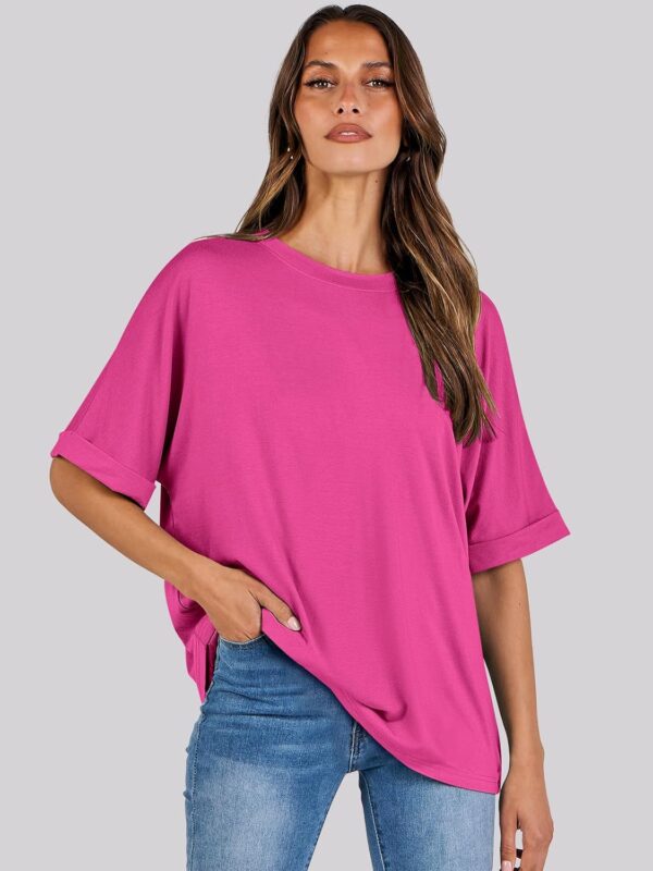 ANRABESS Womens Oversized T-Shirts Summer Casual Short Sleeve Crewneck Loose Fit Basic Tee Top - Image 4