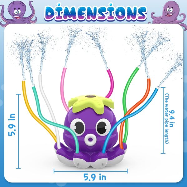 Outdoor Water Spray Sprinkler for Kids and Toddlers, Summer Outside Toys Backyard Games with 8 Wiggle Tubes, Attaches to Garden Hose Splashing Fun Toys for 3 4 5 6 7 8 Year Old Boys Girls Gifts - Image 7
