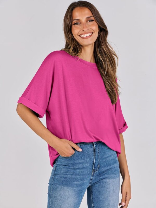 ANRABESS Womens Oversized T-Shirts Summer Casual Short Sleeve Crewneck Loose Fit Basic Tee Top - Image 8