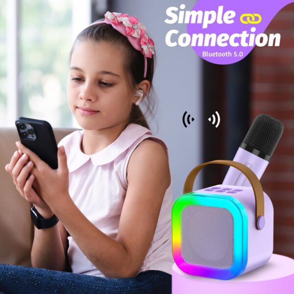 Kids Karaoke Microphone Machine Toy, 4-12 Years Old Girls Christmas Birthday Gift for Girls, Karaoke Toys Gifts for Girls Ages 4, 5, 6, 7, 8, 9, 10, 12 +Year Old Birthday Party. - Image 2