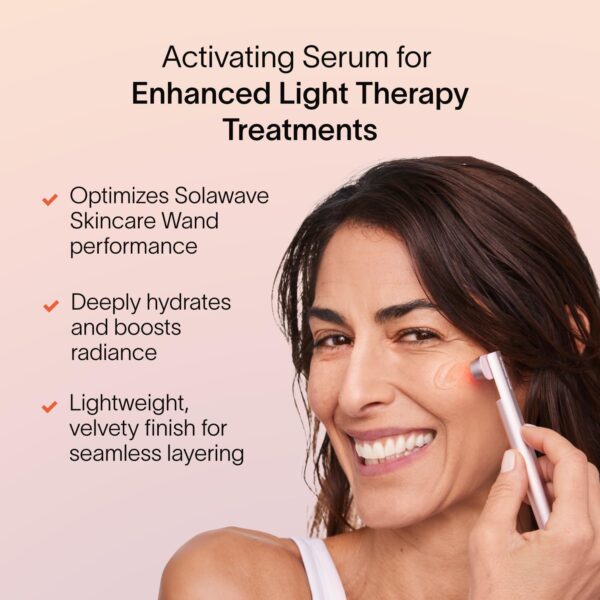 Solawave LightBoost Red Light Therapy Wand Activating Serum | Works with Microcurrent Face Wand and Galvanic Current Devices | Boosts Hydration, Radiance & Diminishes Fine Lines & Wrinkles (1.7 oz) - Image 2