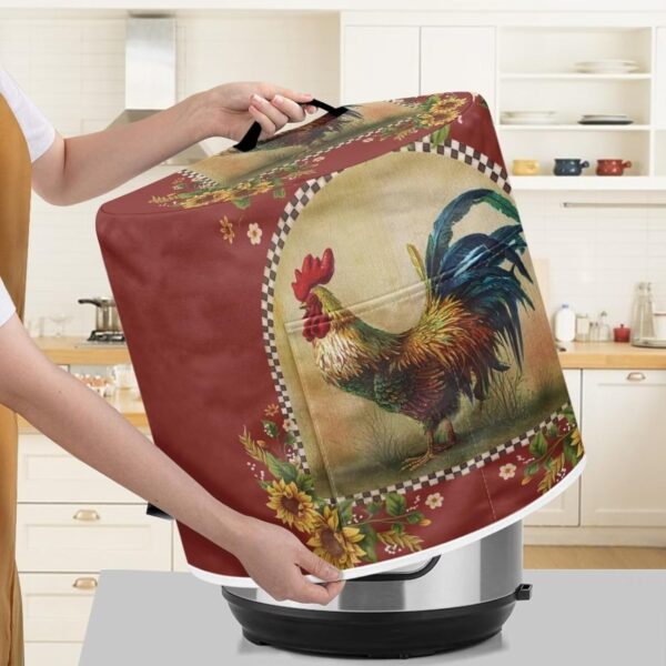 Sunflower Rooster Kitchen Pressure Cooker Protector, Dust Cover for Small Appliances with Handles & Pockets, Lightweight Air Fryer Cover, Kitchen Small Appliance Accessories - Image 4