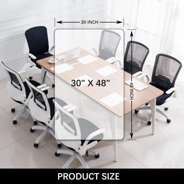 Kuyal Clear Chair mat for Hardwood Floor 30 x 48 inches Transparent Floor Mats Wood/Tile Protection Mat for Office & Home (30" X 48" Rectangle) - Image 7