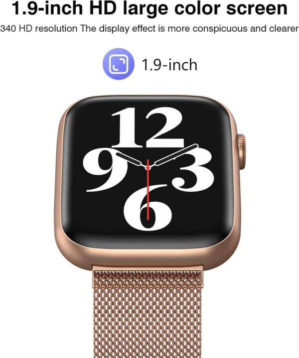 EarlySincere Smart Watches for Women (Answer/Make Calls), 1.9" HD Full Touch Screen, Fitness Tracker with Heart Rate Blood Oxygen Sleep Monitor, IP67 Waterproof Smartwatch for Android iOS - Image 4