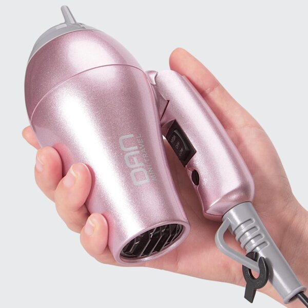 DAN Technology Flat Iron Blow Dryer Set, Small Flat Irons with Travel case, Concentrator Nozzle & EU Plug Adapter, Dual Voltage & Folding Handle, Pro Hair Dryer Set… - Image 4