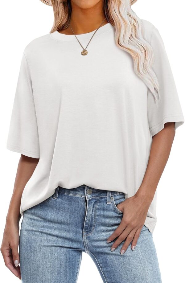 ANRABESS Womens Oversized T Shirts Short Sleeve Crewneck Tops Casual Loose Basic Tee Shirts 2025 Summer Trendy Outfits