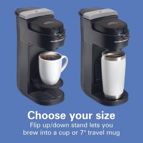 Hamilton Beach The Scoop Single Serve Coffee Maker & Fast Grounds Brewer for 8-14oz. Cups, Brews in Minutes, Black (47620), Next Gen - Image 4