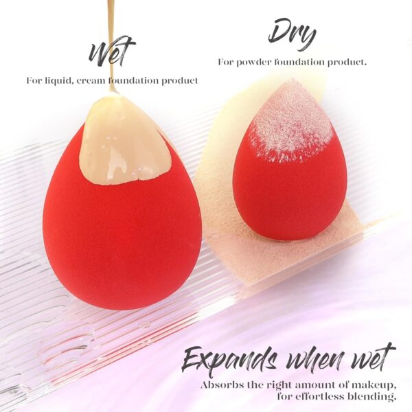 BEAKEY Makeup Sponge 5 Pcs Set, Latex-Free Boun Boun Beauty Sponge for Blending, Makeup Sponges for Foundation, Liquid, Cream and Powder. Blender for Enhanced Make Up Application - Image 5
