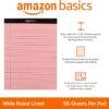 Amazon Basics Wide Ruled 8.5 x 11.75-Inch 50 Sheet Perforated Lined Writing Note Pads, Pack of 6, 300 Count, Multicolor - Image 2