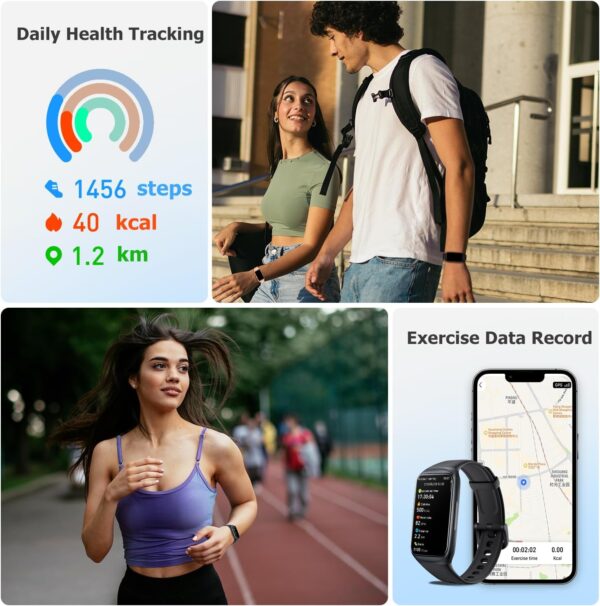 ENGERWALL Fitness Tracker Smart Watch for Women Men, 24/7 Heart Rate Sleep Monitor, Step Counter Step Tracker Watches with Android iOS, IP68 Waterproof Activity Tracker - Image 2