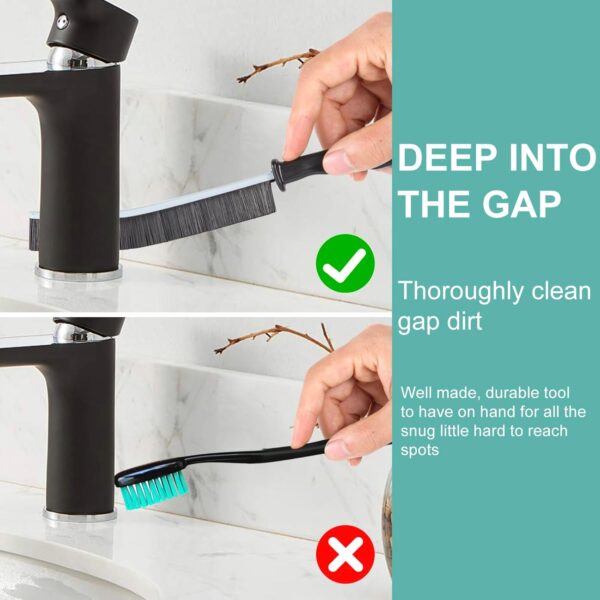 Crevice Cleaning Brush, Multifunctional Hard-Bristled Gap Scrub Brush, 2025 New Multifunctional Gap Cleaning Brush Tool, Dead Corners Brushes for Bathroom Kitchen Tiles Window Door Slots, 3pcs - Image 4