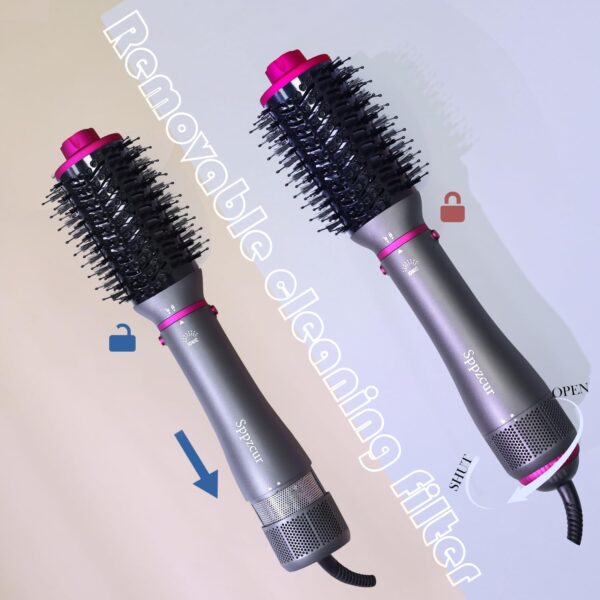 Hair Blow Dryer Brush 4-in-1, Blowout Brush，Negative Ion Detachable Hair Dryer with Diffuser，Hot Air Brush, with Straightener Brush for Women，Hair Salon at Home - Image 4