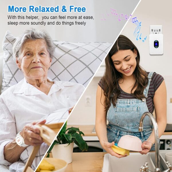 Daytech Wireless Caregiver Pager Call Button Elderly Nurse Alert System for Elderly Monitoring/Seniors with 2 SOS Call Panic Buttons & 2 Watch Pagers, 500+Feet 3 Receivers - Image 3