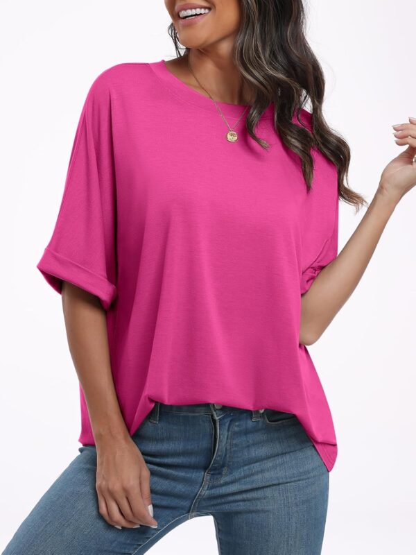 ANRABESS Womens Oversized T-Shirts Summer Casual Short Sleeve Crewneck Loose Fit Basic Tee Top - Image 6