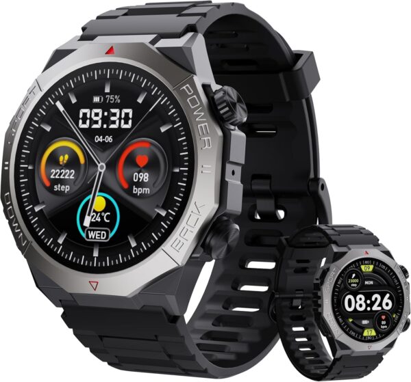 Military Smart Watches for Men(Answer/Make Calls), 1.39" Fitness Watch with Heart Rate Pedometer Sleep Monitor, 110+ Sports Modes Smartwatch for Men, IP68 Waterproof Activity Tracker for Android iOS