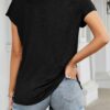 MEROKEETY Women's Casual Cap Sleeve T Shirts Basic Summer Tops Loose Solid Color Blouse - Image 3