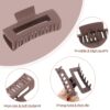 Large Hair Claw Clips - 8 Pcs Rectangle Big Claws for Thick Hair - Non-Slip Acrylic Banana Jaw Clips - Women & Girls (Blue, Brown) - Image 4