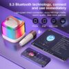 Mini Karaoke Machine for Kids Adults, Portable Bluetooth Speaker with 2 Wireless Mics & LED Lights, Holiday Birthday Gifts Toys for Girls/Boys Ages 3, 4, 5, 6, 7, 8, 9, 10, 11, 12+, Beige - Image 3