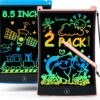 bravokids 2 Pack LCD Writing Tablet with Stylus, 8.5 inch Colorful Doodle Board Drawing Pad for Kids, Travel Games Activity Learning Toys, Birthday Gift for Age 3 4 5 6 7 8 Year Old Boys Girls