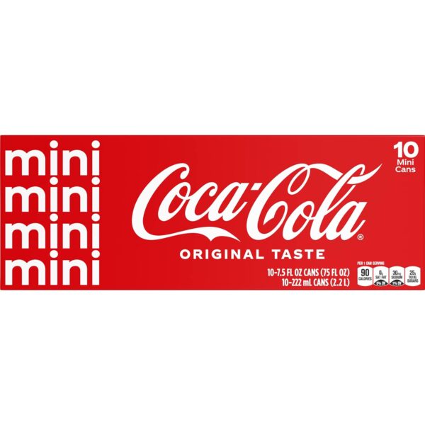 Coke Mini-Can 7.5oz, 10 pack - Image 2