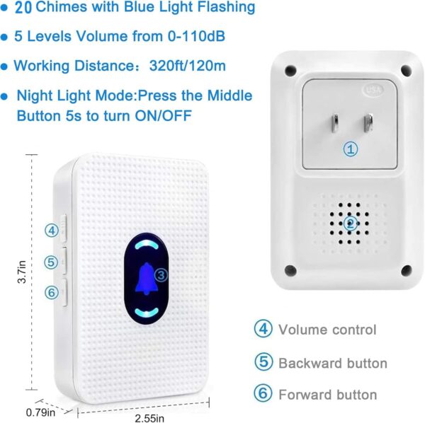 Daytech Wireless Caregiver Pager Call Button Elderly Nurse Alert System for Elderly Monitoring/Seniors with 2 SOS Call Panic Buttons & 2 Watch Pagers, 500+Feet 3 Receivers - Image 9