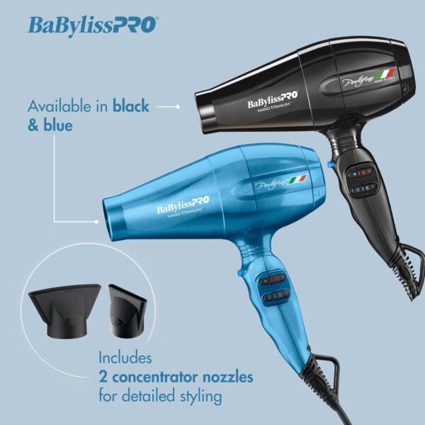 BaBylissPRO Nano Titanium Italian Portofino Hair Dryer - Professional 2000 Watt Blow Dryer - Image 4