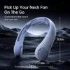 JISULIFE Portable Neck Fan Upgraded, Neckbrace Personal Hands Free, 5 Speed Gears Adjustment, 5000 mAh Wearable Bladeless Quiet Rechargeable for Outdoor Indoor, Gifts for Women Men- Sunny Blue - Image 6