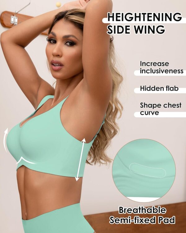 HORISUN Seamless Bras Full Coverage Wireless Push Up Bra for Women No Underwire Comfort V Neck Bralettes with Support - Image 3